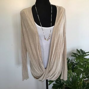 Harlowe & Graham Tan Knit Long Sleeve Top